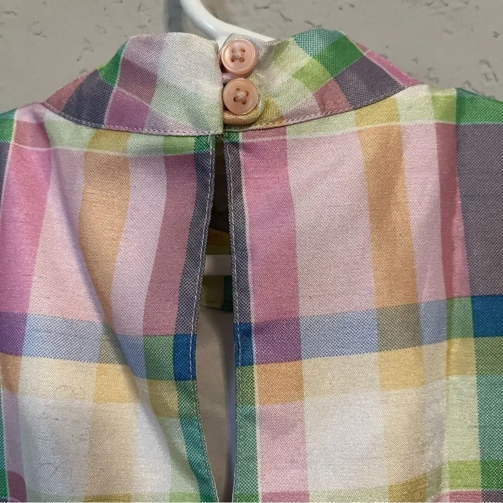 Gymboree Pastel Plaid Sleeveless Cocktail Dress - Picture 4 of 7
